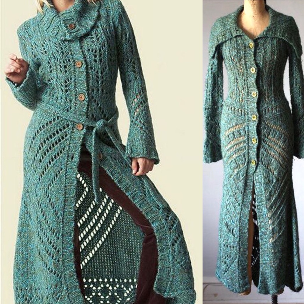 Free People Open Knit Longline Cardigan Sweater- Very Rare- Size Small
